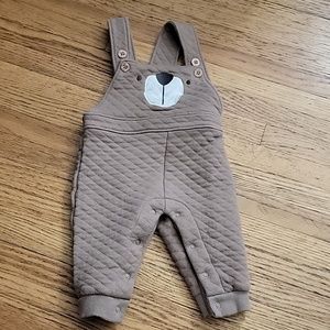 6 month quilted bear overalls